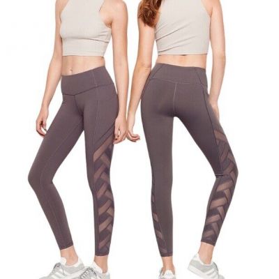 Victoria's Secret Sport Knockout Leggings Purple Retired Style Mesh Sexy Gym M